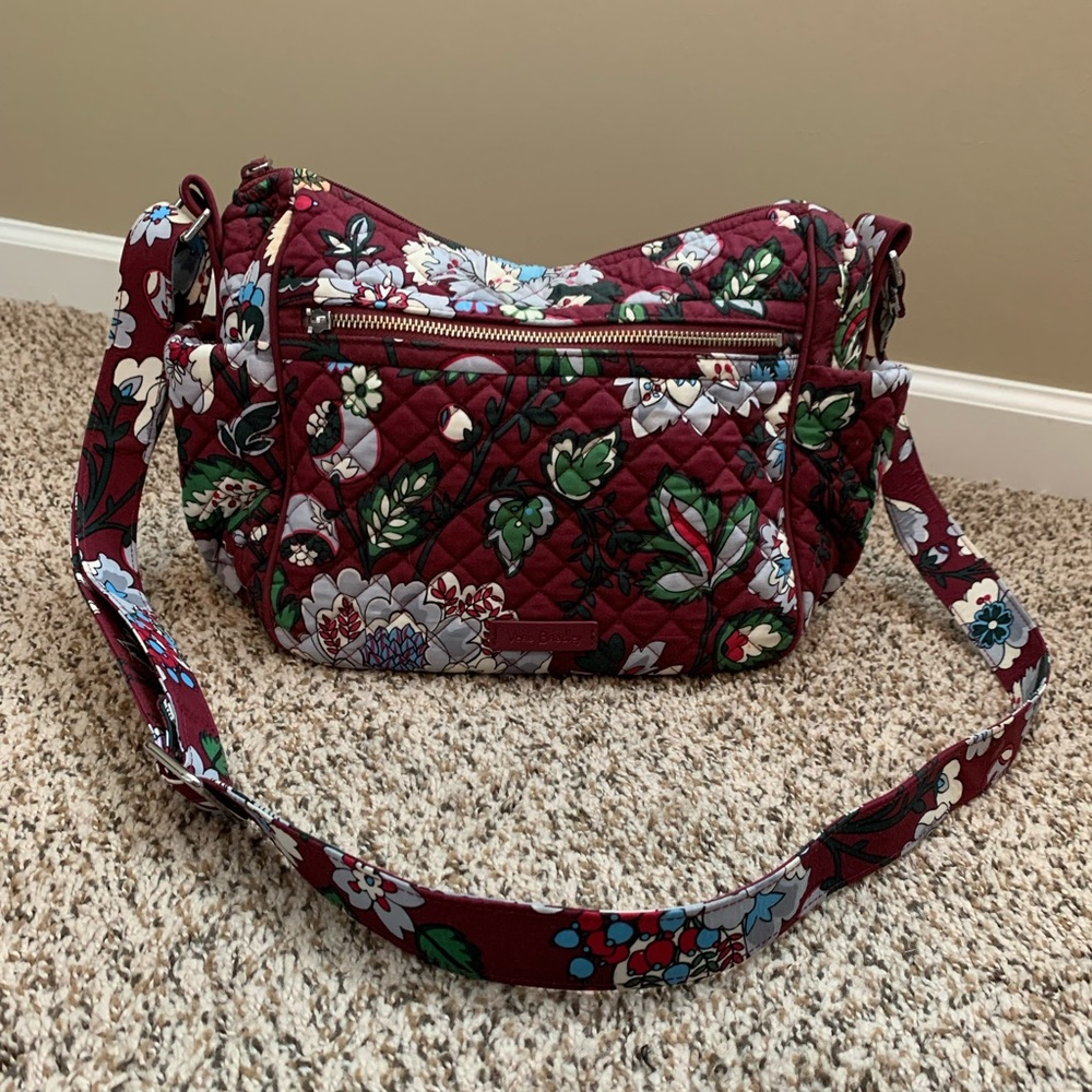 Vera Bradley On The Go Crossbody in Bordeaux Blooms